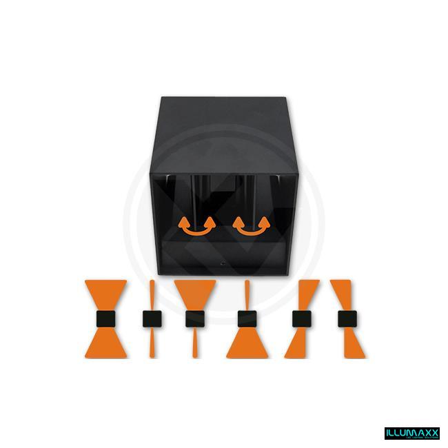 Svítidlo fasádní venkovní nástěnné KIRA DUO 12W BLACK /IP54/