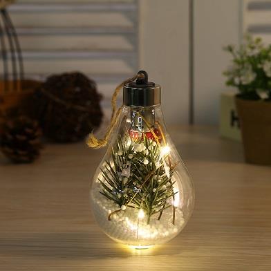 Vánoční dekorace - LED žárovka 7x7x11 cm, LED, teplá bílá 2700K, napájení baterií 3x LR44