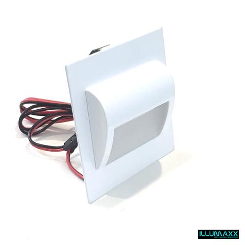 LED vestavné svítidlo schodišťové bílé DECORUS 1,5W/12V 9xSMD3014 denní bílá