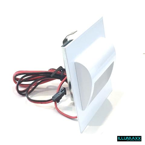 LED vestavné svítidlo schodišťové bílé DECORUS 1,5W/12V 9xSMD3014 denní bílá