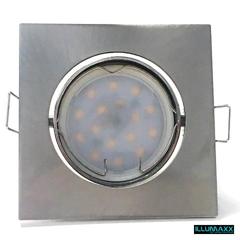 ILLUMAXX LED bodovka výklopná čtvercová, barva mosaz, pro montáž pr. 75 mm