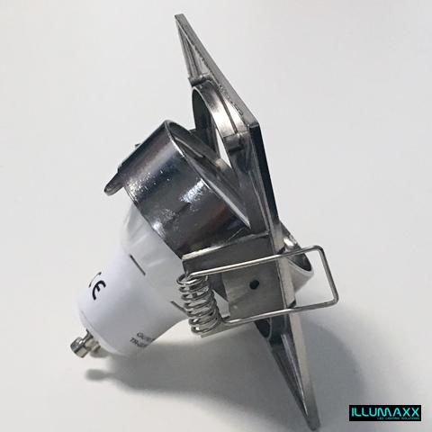 ILLUMAXX LED bodovka výklopná čtvercová, barva mosaz, pro montáž pr. 75 mm