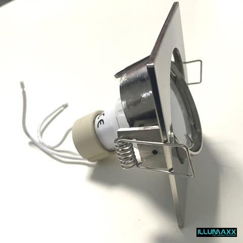 ILLUMAXX LED bodovka výklopná čtvercová, barva mosaz, pro montáž pr. 75 mm