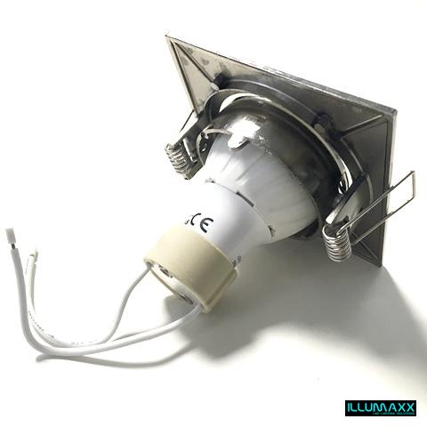ILLUMAXX LED bodovka výklopná čtvercová, barva mosaz, pro montáž pr. 75 mm