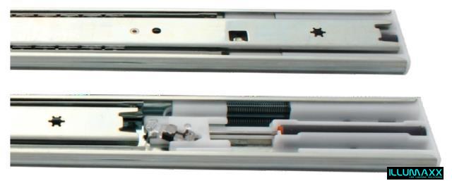 Kuličkový plnovýsuv s dotahem a tichým dovřením, délka 450mm