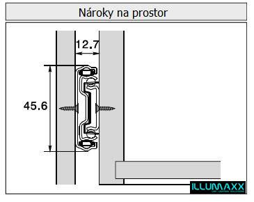 Kuličkový plnovýsuv PUSH, délka 450mm
