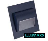 LED vestavné svítidlo schodišťové grafit DECORUS 1,5W/12V 9xSMD3014 studená bílá