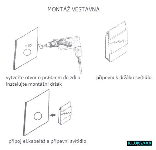 LED nástěnné svítidlo černé SECRETO 1,2W/12V 12SMD3014 teplá bílá