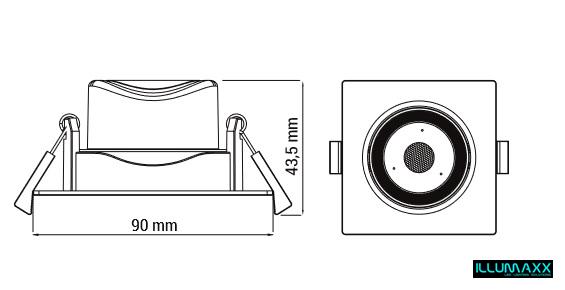 LED SPOT LIGHT výklopné čtvercové, 5W, 315lm, barva bílá, denní bílá 4000K