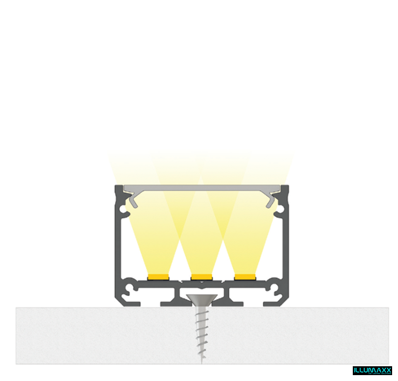 Hliníkový profil pro led pásky 43x30mm stříbrná elox délka 3m PLP16