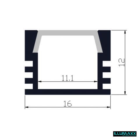 LED profil PDS BOX-UP elox 1m