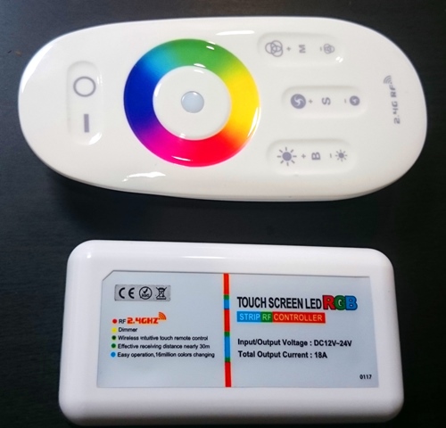 LED RGBW ovladač stmívač 3x6A RF 2,4Ghz
