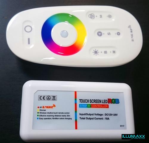 LED RGBW ovladač stmívač 3x6A RF 2,4Ghz