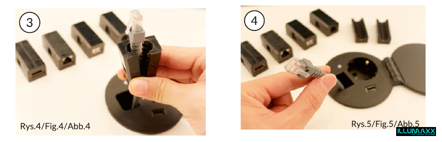 Modul RJ45 černý pro vestavnou zásuvkou lištu KZAS 00035