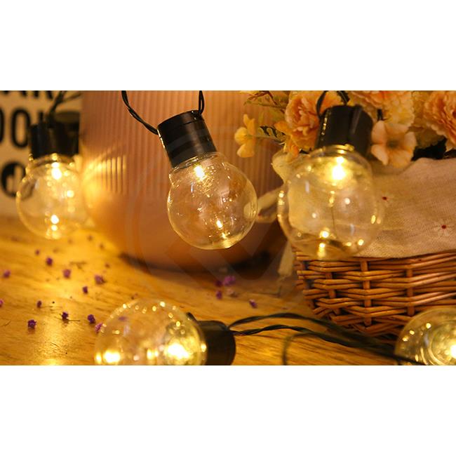 Zahradní dekorace - solární girlanda SOLAR BIG BULBS 10x LED se soumrakovým čidlem