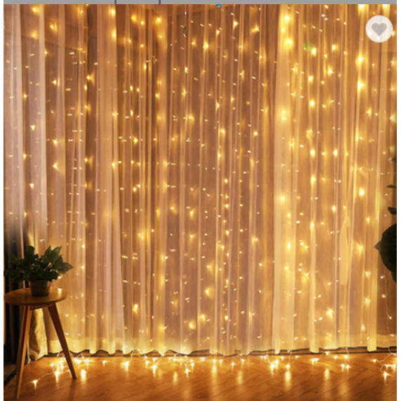 Vánoční dekorace - LED závěs 300x300cm, 300LED s dálkovým ovladačem, teplá bílá 2700K, napájení 5V / USB