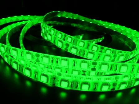 LED pásek 1cm, SMD5050, 60xLED/m, 14,4W/m, barva zelená,venkovní IP64