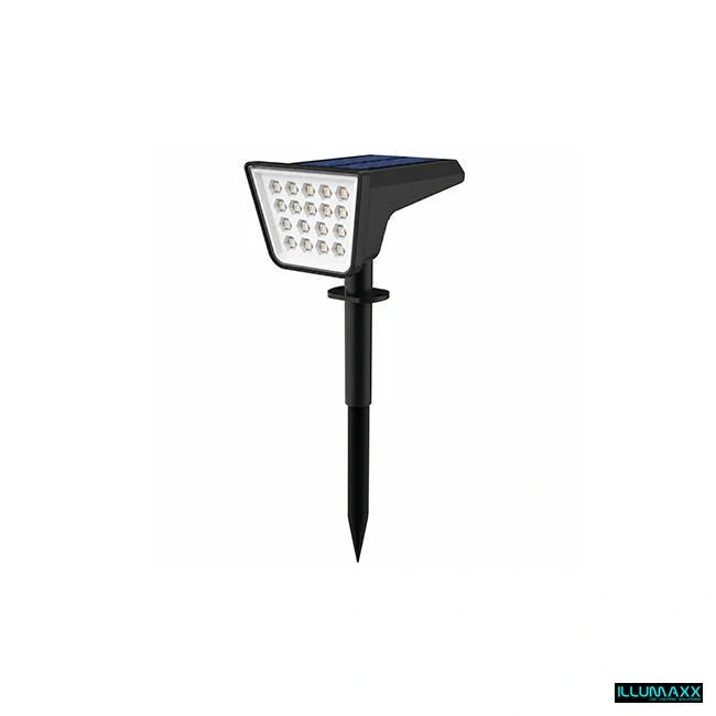 Solární zahradní LED reflektor RGBW černý