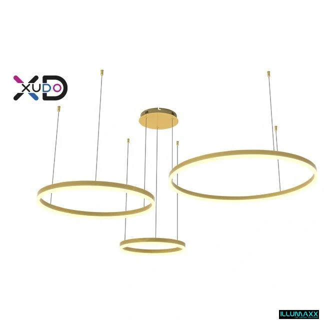 ILLUMAXX LED závěsné svítidlo MUNDO 40/60/80 cm 72 W 3CCT zlaté