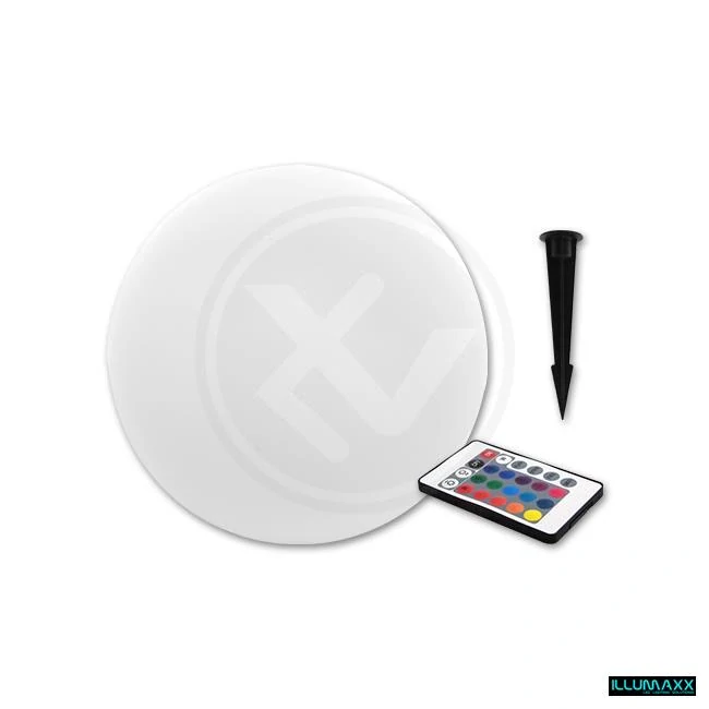 ILLUMAXX Solární LED zahradní koule RGB 30 cm bílá s dálkovým ovladačem