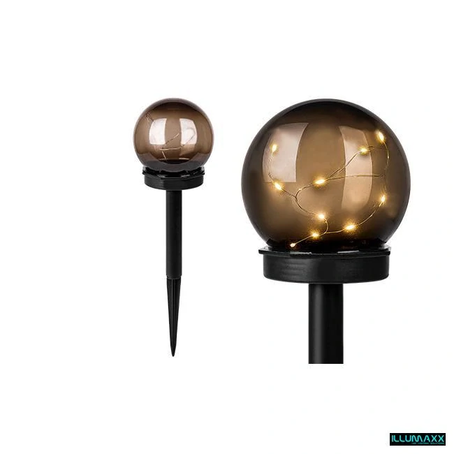 ILLUMAXX Solární LED zahradní koule 10 cm černá