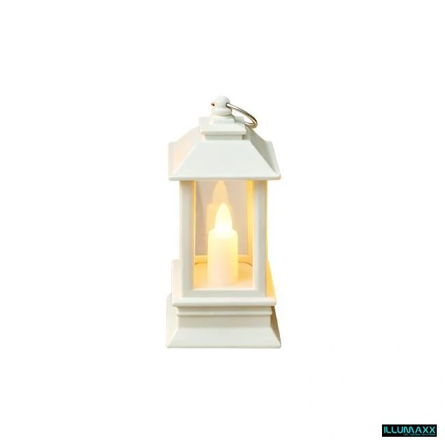 LED LUCERNA bílá 9 cm – plamenný efekt