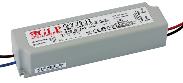 GLP napájecí zdroj GPV-75-12, 12V 6A 72W IP67