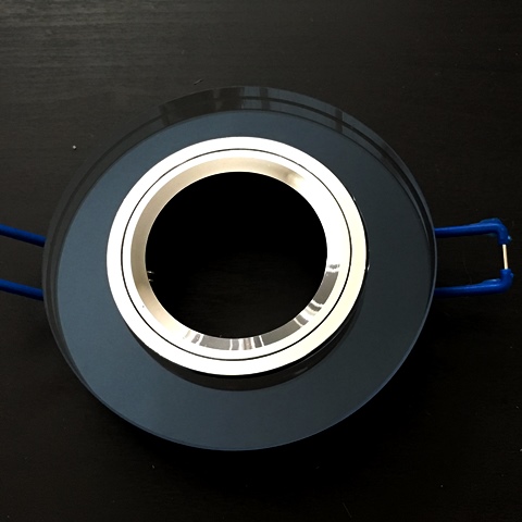 ILLUMAXX LED bodovka skleněná pevná kruhová, barva černá, pro montáž pr. 65 mm