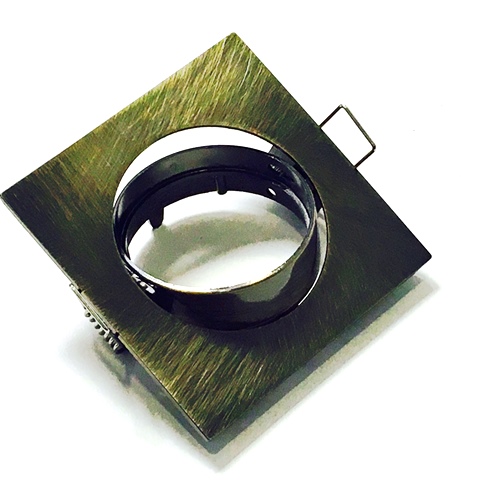 ILLUMAXX LED bodovka výklopná čtvercová, barva mosaz, pro montáž pr. 75 mm