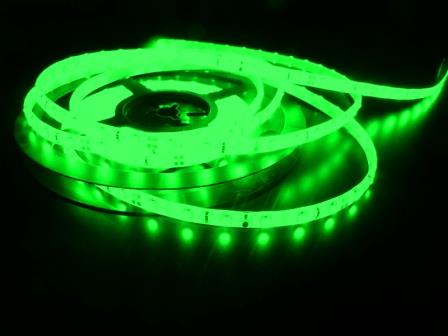 LED pásek 1cm,SMD3528, 60xLED/m, 4,8W/m, barva zelená, venkovní IP64