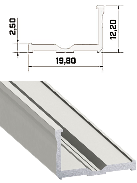 Hliníkový profil pro led pásky 19,8x12,2 PLP10