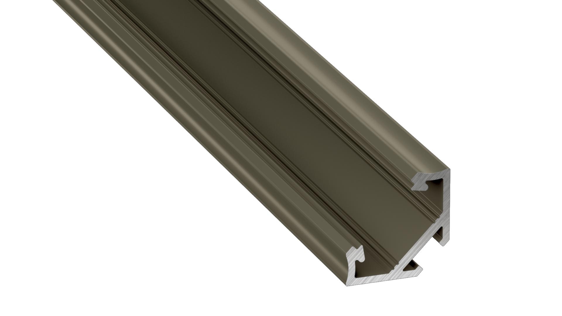 Hliníkový profil pro led pásky 16,6x11,3x23,3 barva bronz elox délka 2m, PLP3