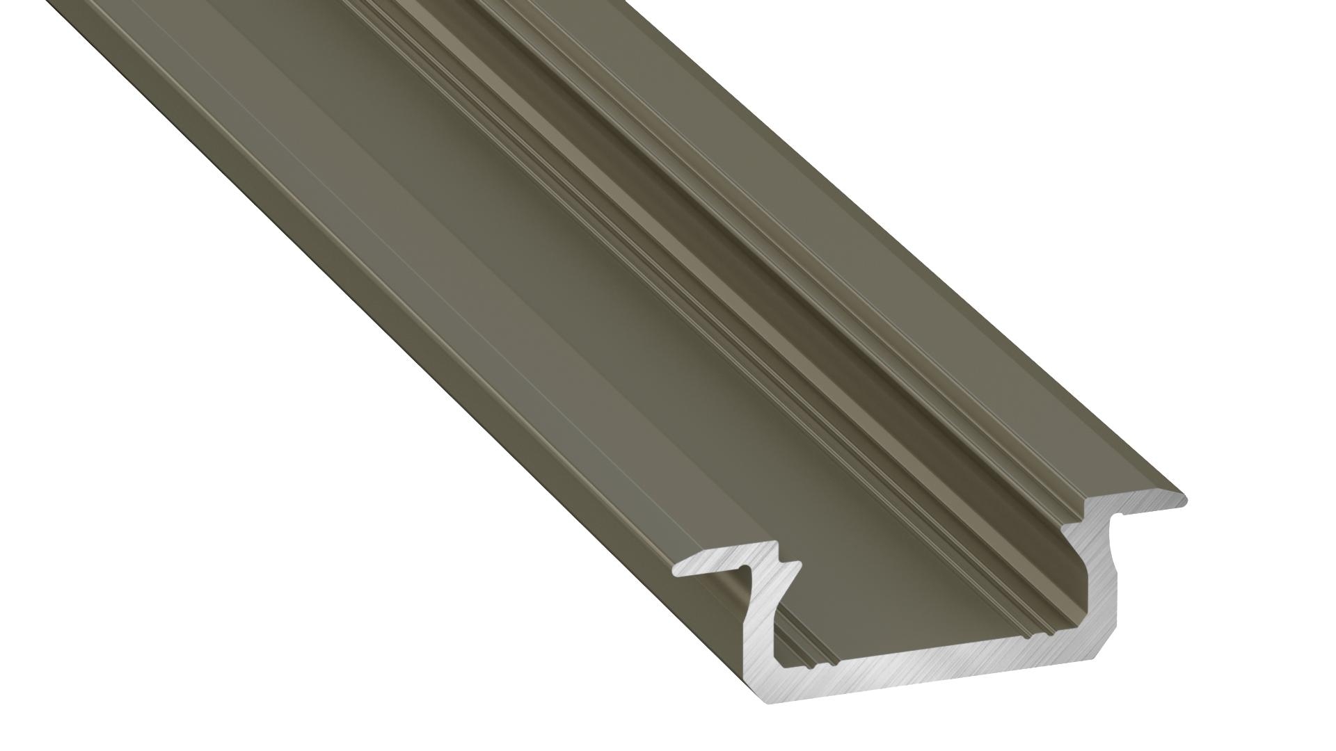 Hliníkový profil pro led pásky 16x7 barva bronz elox délka 2m, PLP6