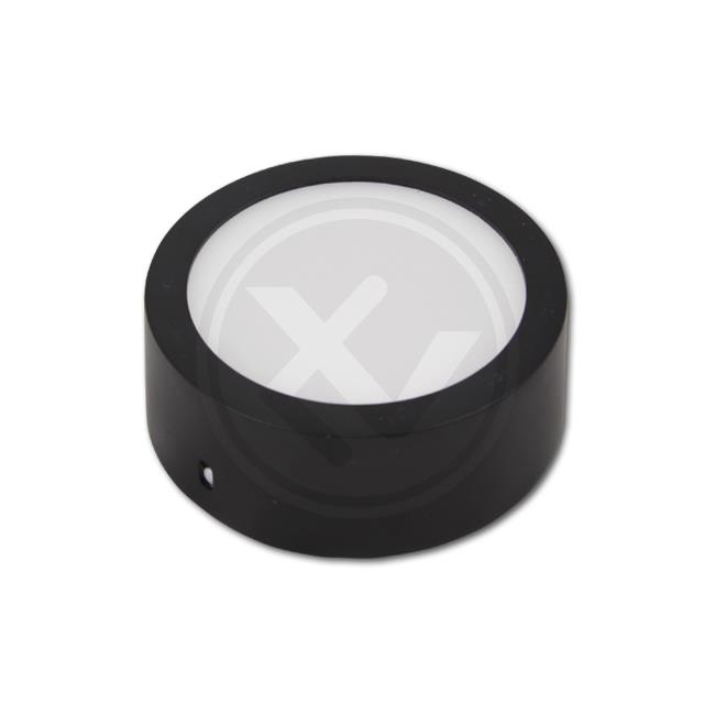 Černý LED panel přisazený kruhový 6W, 230V, IP20, neutrální bílá