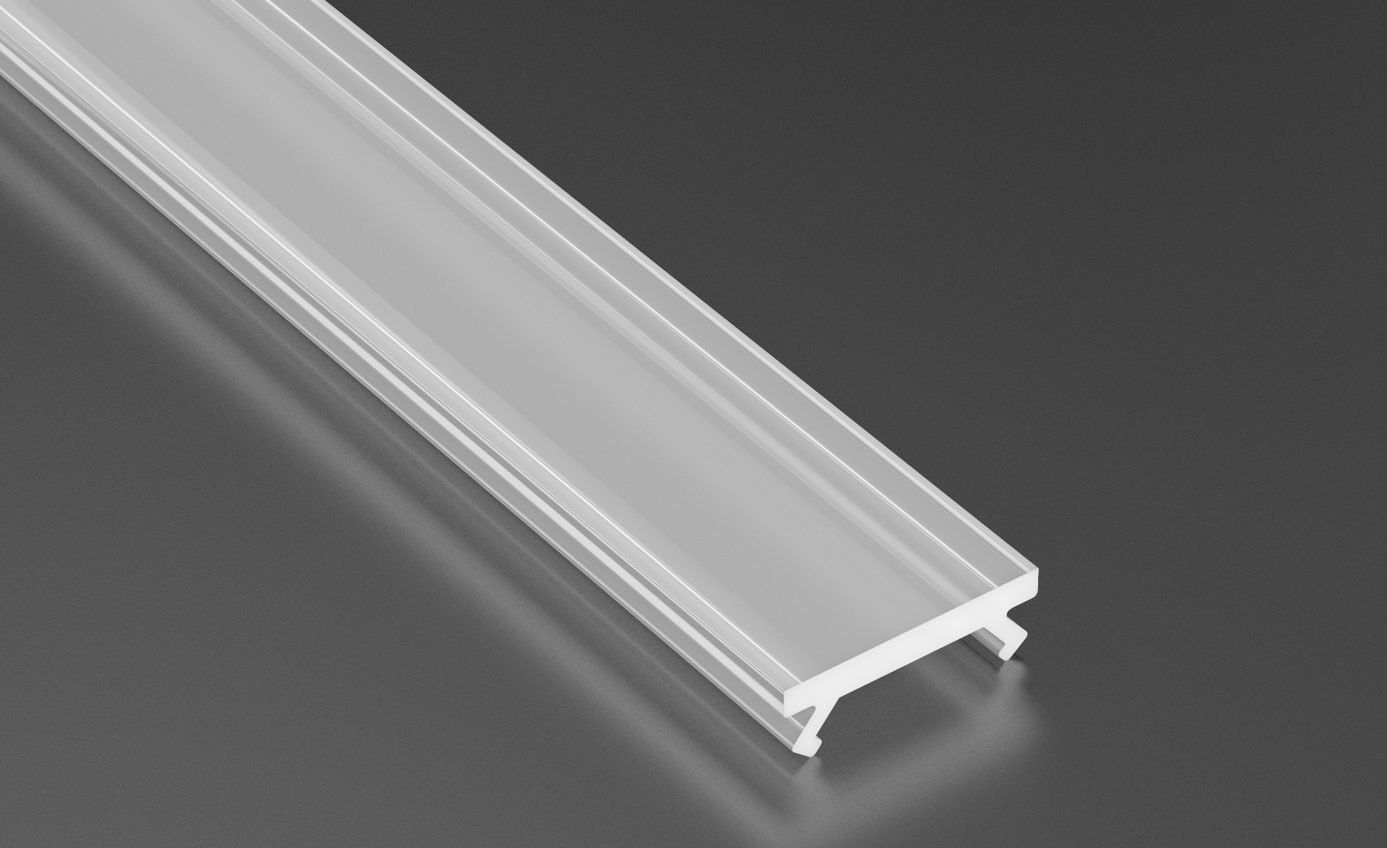 Kryt LED profilu KLP2 pro led pásky barva ledová, délka 2m
