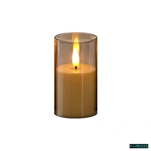 LED svíčka 13 cm s kouřovým sklem