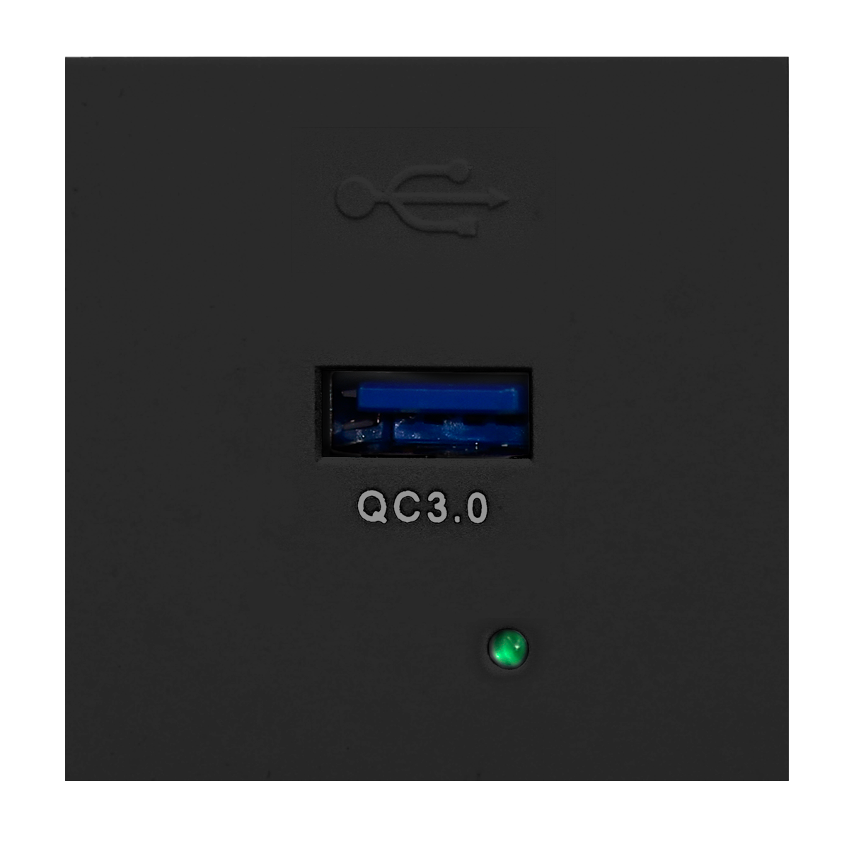 Výklopná elektrická vestavná zásuvka - MODULOVÝ SYSTÉM - modul USB nabíjecí 1xUSB černý QUICK CHARGE