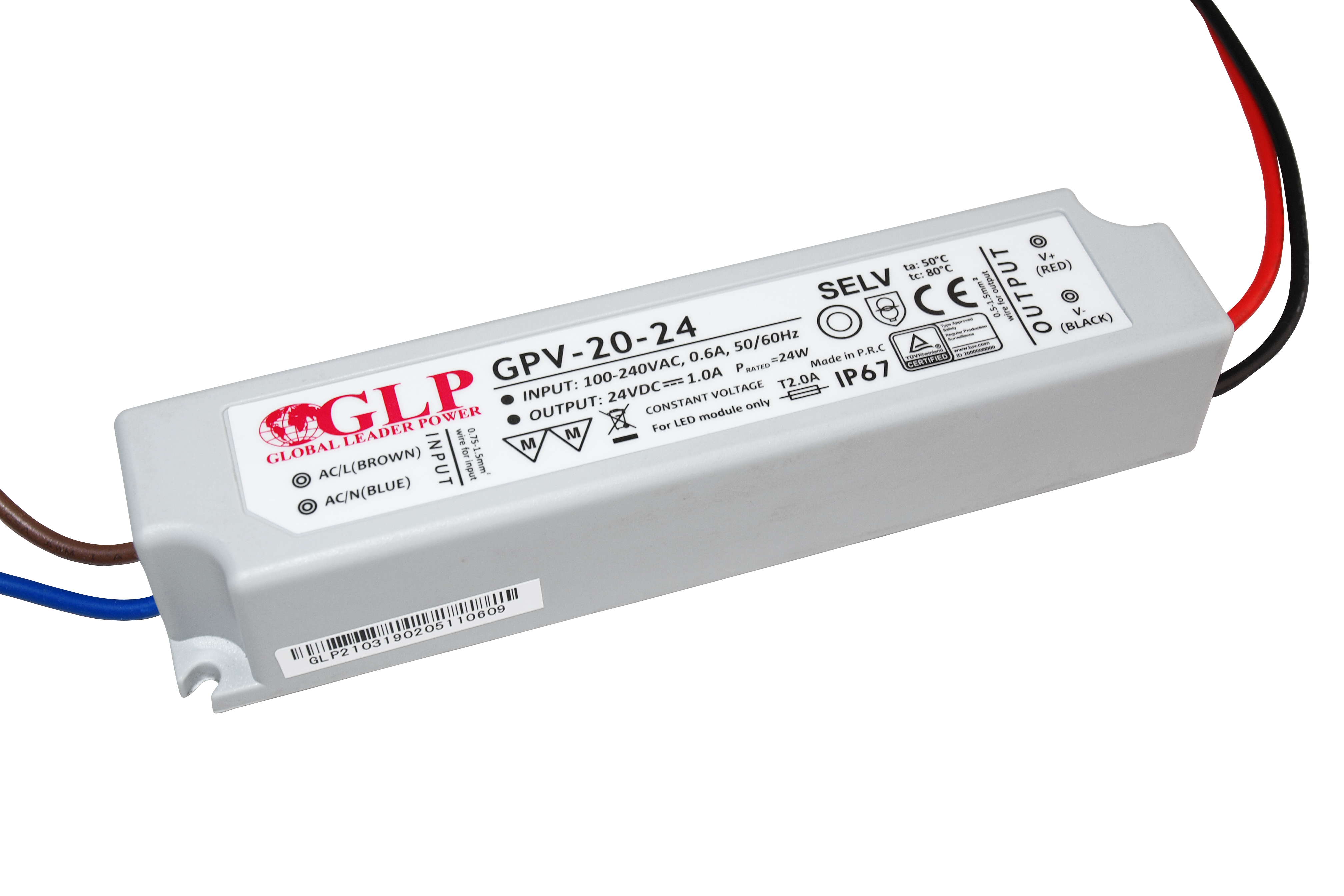 Zdroj GLP GPV-20-24, 24V 1A 24W IP67