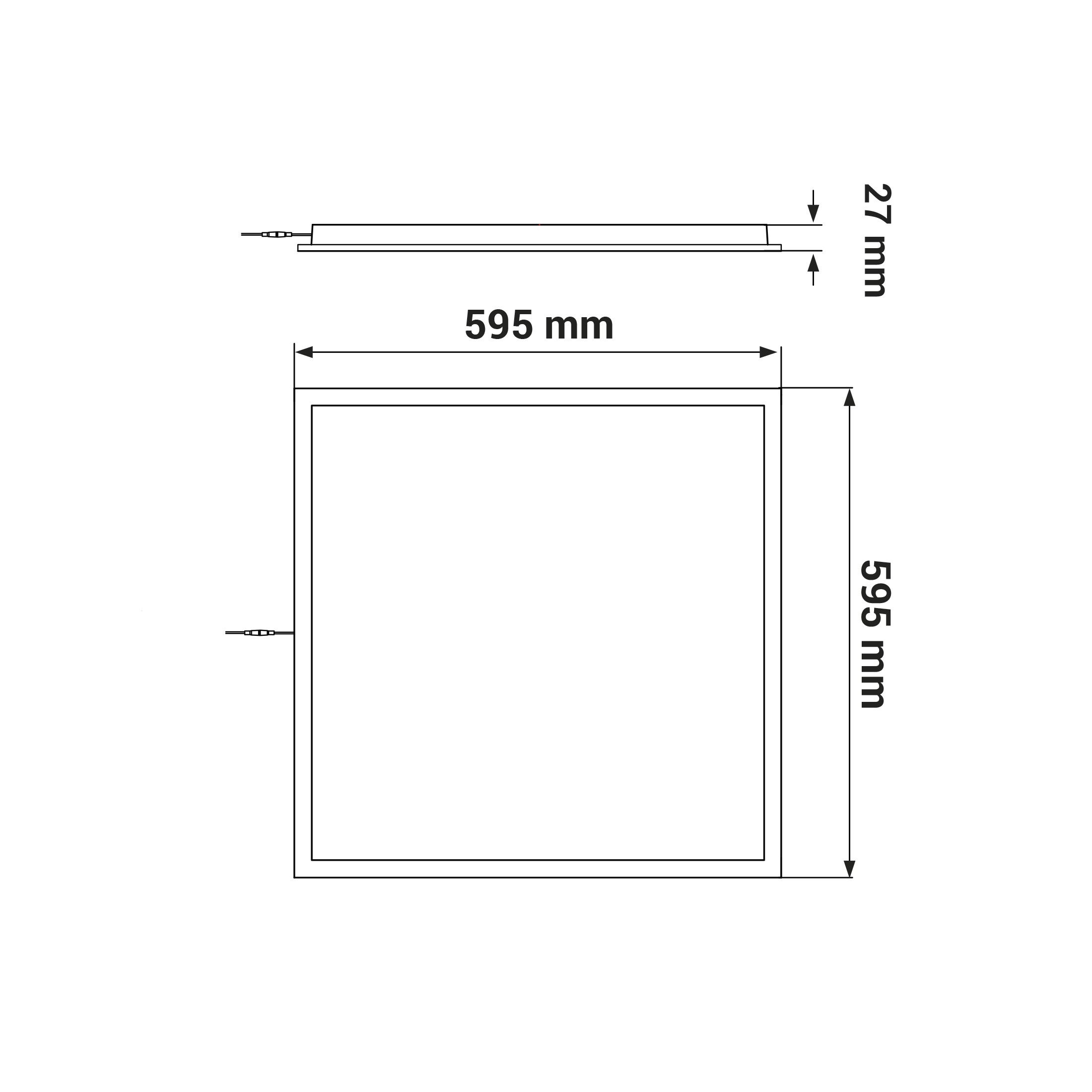 BACKLIT, LED panel 600x600mm 36W 3800lm 230V IP41 4000K DENNÍ BÍLÁ