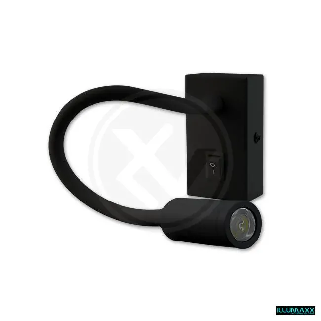 Nástěnné svítidlo do ložnice felxibilní, LED 3W 4000K, černé