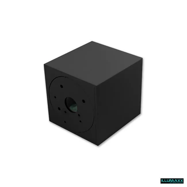 Nástěnné stropní svítidlo, výklopné na žárovku GU10, černé 80x80mm