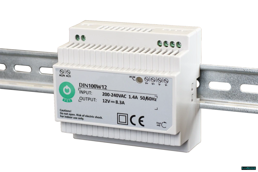 Napájecí zdroj POS DIN100W12, 12V, 8,3A 100W IP20