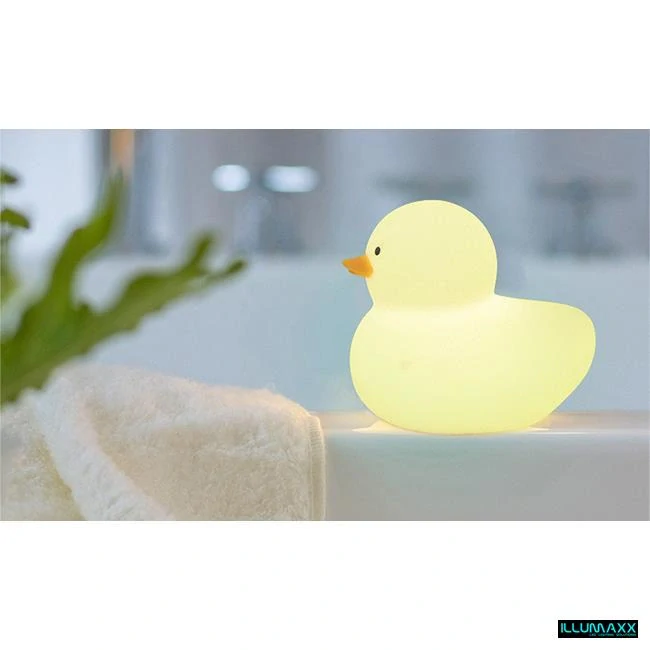 LED hračka do vany tap tap light KAČKA, 0,4W , napájení 2x baterie CR2032(3V) noční světlo