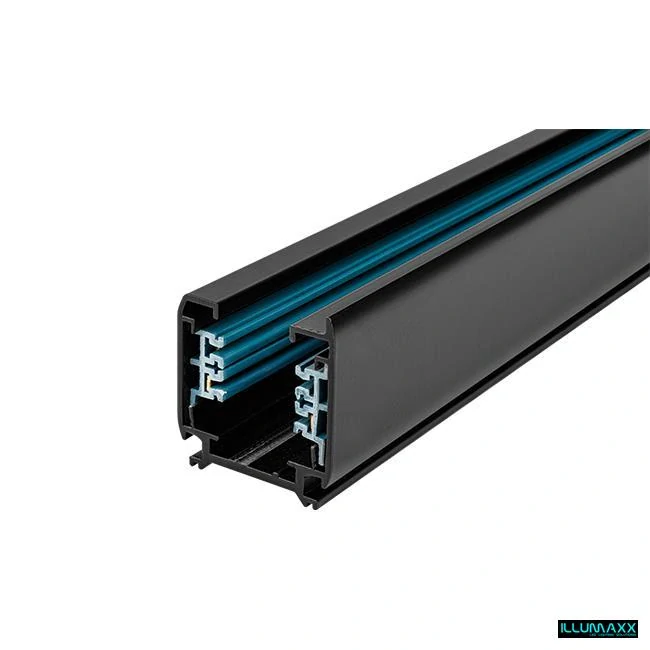 Reflektorová, systémová lišta - kolejnice černá 3fázová 2m