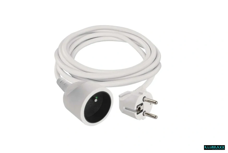Prodlužovací kabel spojka se zástrčkou a zásuvkou 1x230V , 3x1,5mm , 3,0m bílá