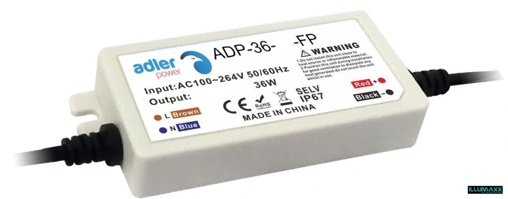 ILLUMAXX tenký napěťový zdroj 36W 12V, 3A IP67