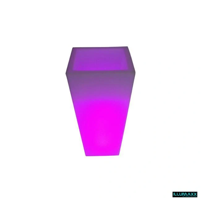 LED svítící květináč 40 × 75 cm RGBW bílý