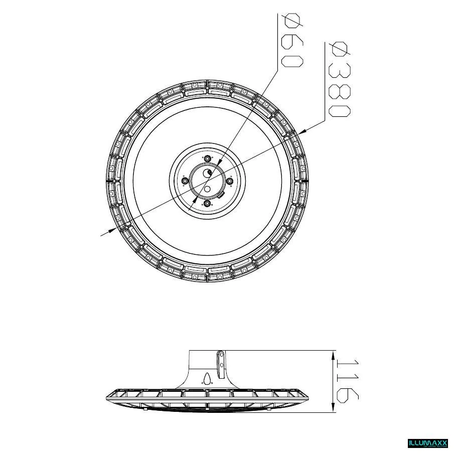 LED parkové svítidlo Ramon 120 W 4000 K černé