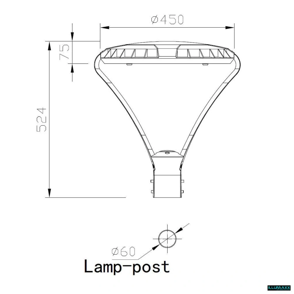 LED parkové svítidlo Brixon 60 W 4000 K černé
