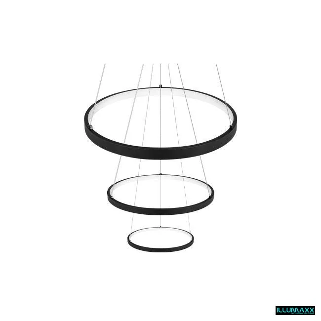 ILLUMAXX LED závěsné svítidlo 77 W 20/40/60 cm CCT černé s dálkovým ovladačem